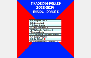 Tirage des poules U15 - D4