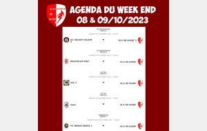 AGENDA DU WEEK END 08 & 09/10/2023